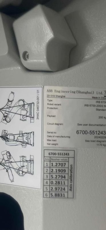 جديد ABB IRB 4600-60 / 2.05 M2004 أجزاء تحميل ، معالجة معالجة قياس 60kg الحمولة