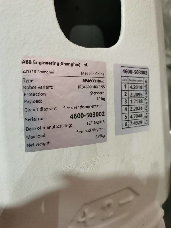 IP 67 حماية ABB الروبوت IRB 4600-40/2.55 التفتيش الدقيق والمتسق 40kg مع 6 محور الذراع الروبوتية