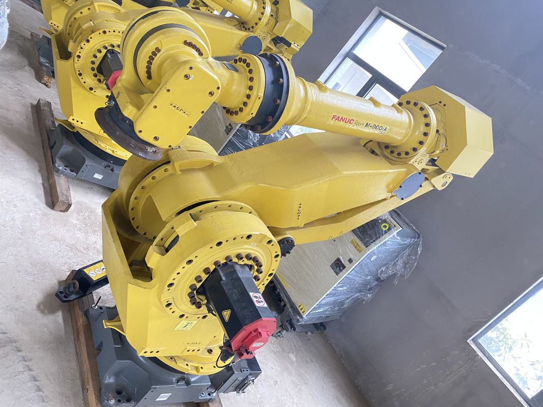 فانوك M-900iA 350 روبوتات مستعملة 6 محاور 2655mm وصول R30iA وحدة تحكم مثالية لتحليل الحاويات وأكثر